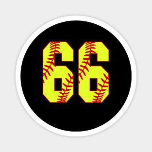 Fastpitch Softball Number 66 #66 Softball Shirt Jersey Uniform Favorite Player Biggest Fan Magnet